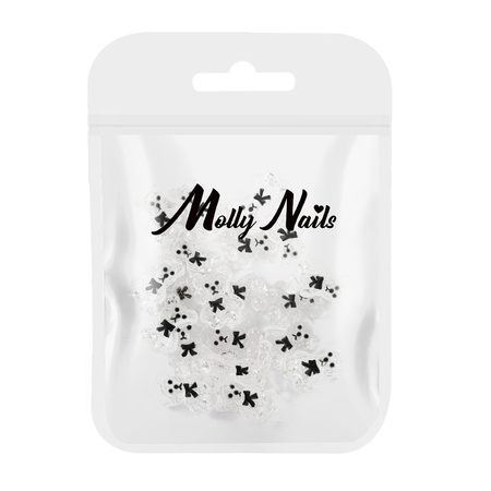 Adornos para uñas con ositos en 3D de MollyNails, transparentes, 20 unidades
