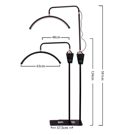 45-W-LED-Kosmetikleuchte, bogenförmig, schattenfrei, schwarz, HQ-U28