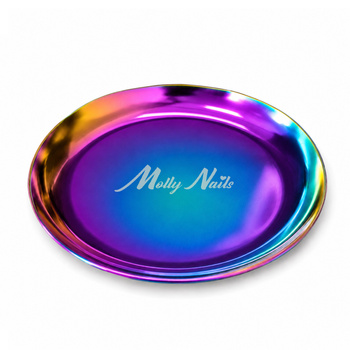 MollyNails Round Rainbow Metal Tool Tray