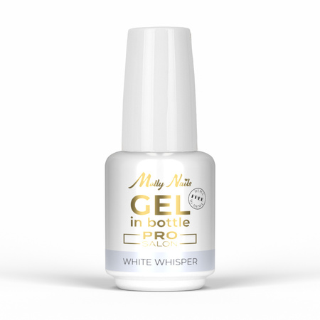 Żel budujący w butelce z pędzelkiem Gel in Bottle MollyNails Pro Salon White Whisper HEMA/Di-HEMA Free 15g