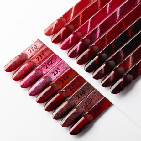 Lakier hybrydowy LED/UV Gel Polish Reds Cat Eye Red Nr 235 MollyNails HEMA/Di-HEMA Free 8g