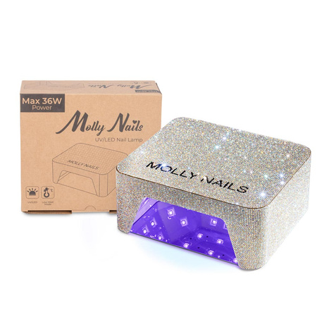 MollyNails 36-W-UV/LED-Nagellampe für Hybridlacke, Gele und Acrylgele, kabellos, mit Strasssteinen, Modell V9BAT