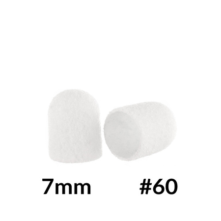 Pedicure-Kappen 7 mm, Körnung 60, 10 Stück, Fabric Podo AlleMed, Weiß