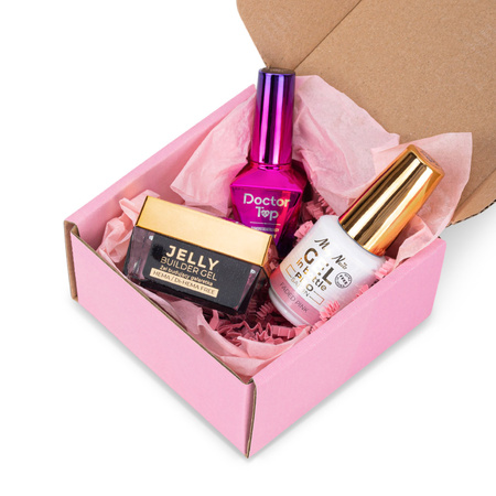 MollyNails PRO MATCH SYSTEM 2+1 Faded Pink: 2 geles de construcción + Doctor Top 10 g