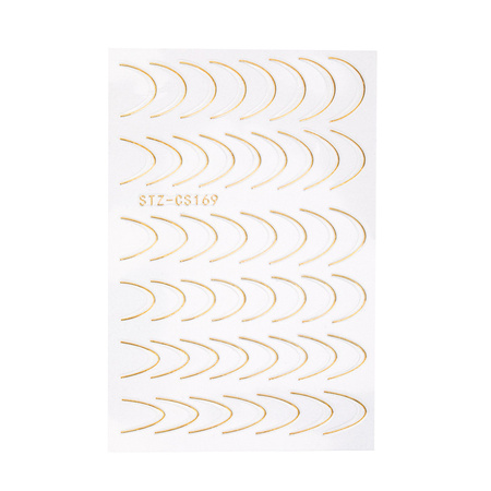 Self-adhesive nail stickers/ French/ French smile line 48 pcs gold STZ-CS169