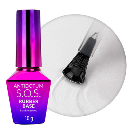 Rubber base for flexible nails, manicure, pedicure, for attaching decorations S.O.S. Antidote MollyNails Clear 10g