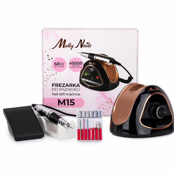 68-W-Nagelfräse MollyNails für Maniküre und Pediküre, schwarz-gold, M15, 45.000 Umdrehungen