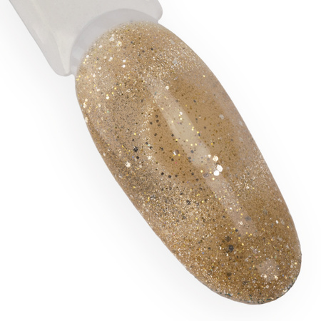 Магнітний гібридний лак з ефектом «котяче око» Cat Eye Foxy Eyes Golden MollyLac 10 г № 555