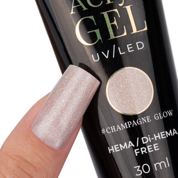 Gel acrílico Polygel para la aplicación de extensiones AcrylGel MollyNails sin HEMA/Di-HEMA Champagne Glow 30 ml