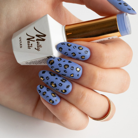 Vernis hybride MollyNails Blue Sky Purple Blue sans HEMA/Di-HEMA, 8 g, n° 115