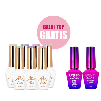 Набір із 7 кольорів Crystal Water Cat Eye без HEMA/Di-HEMA + основа та топ-покриття БЕЗКОШТОВНО (S.O.S. Antidotum, Liquid Glass)