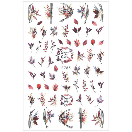 Autocollants pour ongles : feuilles fines autocollantes F785