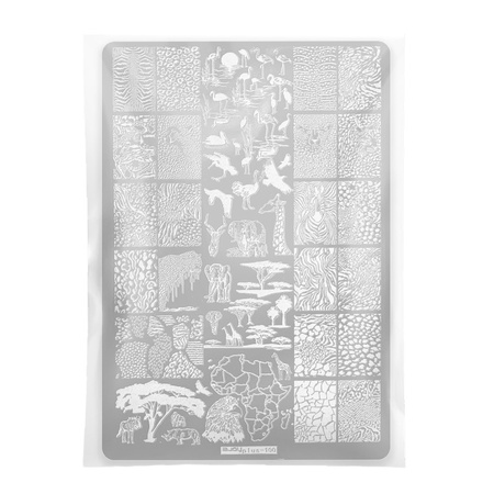 Plate with patterns for stamps plus-100