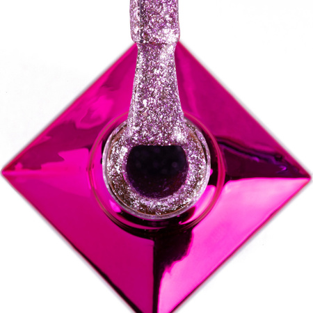 Гібридний лак MollyNails Luxury Glam Shimmy Violet 8 г № 543