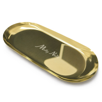 MollyNails Oval Gold Metal Tool Tray