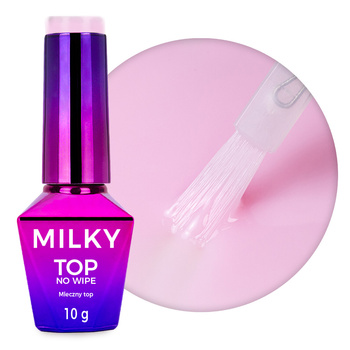 Top Milky MollyNails, vernis laiteux sans rinçage Milky Blush, sans HEMA ni Di-HEMA, 10 g