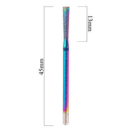Fresa de diamante Unicorn arcoíris, estrecha y biselada, n.º 13