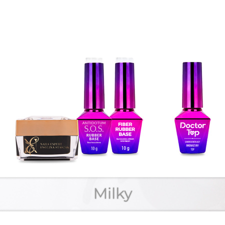 PRO MATCH SYSTEM 3+1 Milky: Gel 15 g: SelfLeveling + 2x Basis + Doctor Top 10 g GRATIS
