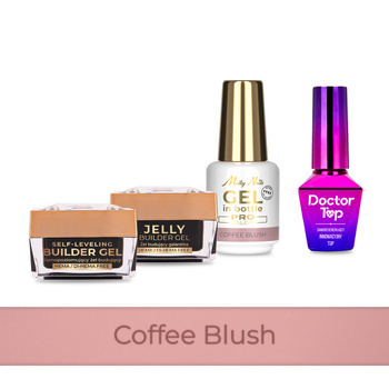 MollyNails PRO MATCH SYSTEM 3+1 Coffee Blush : 3 gels de construction + Doctor Top 10 g