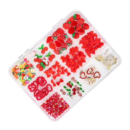 Scatolina con decorazioni assortite, circa 100 pezzi