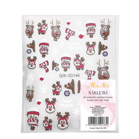 Autocollants pour ongles de Noël MollyNails QJK-5D146