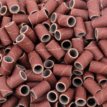 Cappucci per manicure e pedicure, mandrini, inserti abrasivi, cilindro da 6 mm, grana 150, marroni, 1000 pezzi.