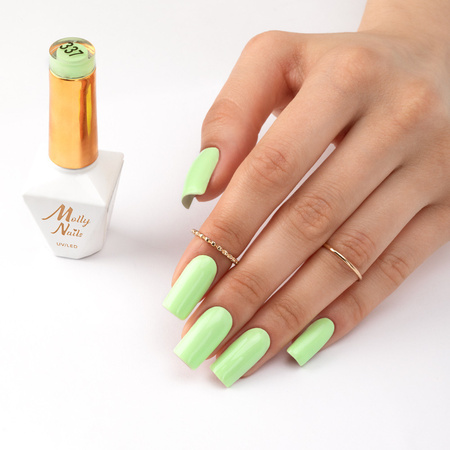 Vernis hybride MollyNails Fancy Fashion Mint Cocktail sans HEMA/Di-HEMA, 8 g, n° 337