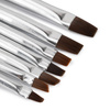Set of flat black gel brushes, 7 pieces