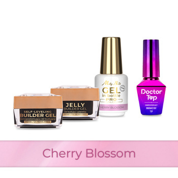 MollyNails PRO MATCH SYSTEM 3+1 Cherry Blossom: 3 Aufbau-Gele + Doctor Top 10 g