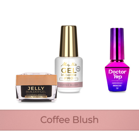 MollyNails PRO MATCH SYSTEM 2+1 Coffee Blush 2 Aufbau-Gele + Doctor Top 10 g
