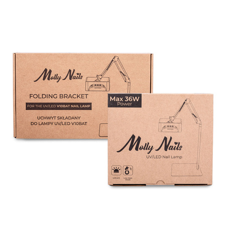 Lampe UV/LED à miroir 36 W MollyNails pour pédicure avec trépied, sans fil, blanche V10BAT