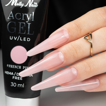Acrylogel Polygel builder gel for extensions AcrylGel MollyNails HEMA/Di-HEMA Free French Pink 30 ml