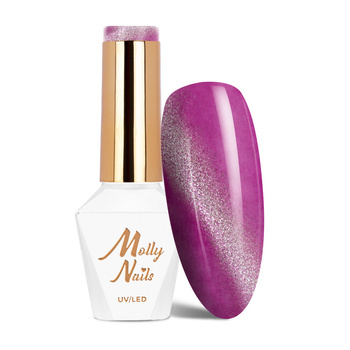Vernis hybride MollyNails Neon Flashy Cat Eye sans HEMA, 8 g, n° 174