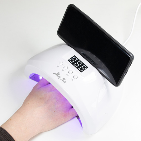 Lampada UV/LED per unghie da 48 W Molly Nails per smalti ibridi, gel e acrilogel, bianca, SUN 1S PRO, cavo lungo 3 m