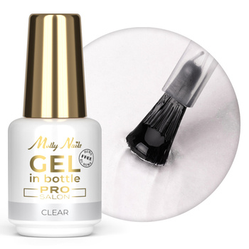 Gel in a bottle with a brush Gel in Bottle MollyNails Pro Salon Clear HEMA/Di-HEMA Free 15g