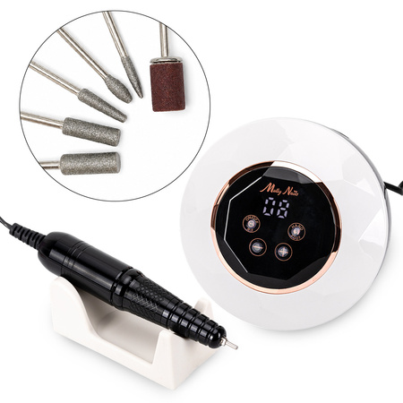 MollyNails 68W Nail Drill for Manicures and Pedicures, White, M23, 50,000 RPM