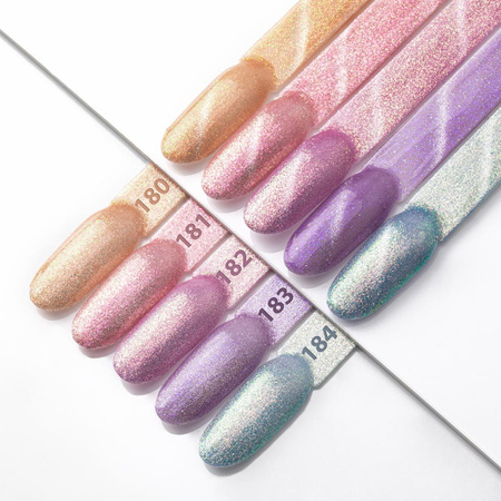 Гібридний лак LED/UV Gel Polish Pinks Cat Eye Pastel № 182 MollyNails без HEMA/Di-HEMA, 8 г