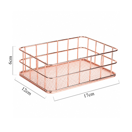 Organizer a cestino in metallo color oro rosa n. 1