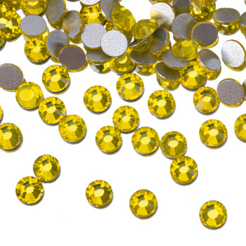 Strass pour ongles en verre SS10 Citrine, environ 50 pièces.