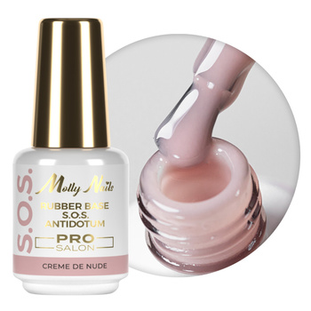 Base in gomma per unghie flessibili, manicure e pedicure, per decorazioni S.O.S. Antidotum Pro Salon MollyNails Creme de Nude 15 g