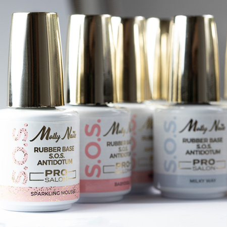 Baza kauczukowa elastyczne paznokcie manicure pedicure do ozdób S.O.S. Antidotum Pro Salon MollyNails Babydoll 15g