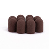 Capuchones abrasivos para pedicura con interior de algodón, 16 mm, grano 180, marrones, AlleMed, 10 unidades