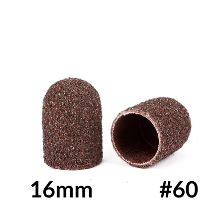 Capuchones abrasivos para pedicura con interior de algodón, 16 mm, grano 60, marrones, AlleMed, 10 unidades
