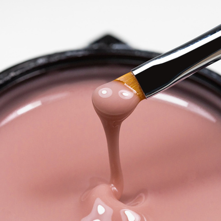 Gel de construcción autonivelante duro de densidad media MollyNails Nutty Nut, sin HEMA ni Di-HEMA, 50 g