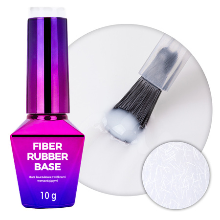 LED/UV-Grundierung mit Fasern von MollyNails Rubber Fiber Base Milky 10 g