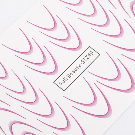 Adhesivos gradientes para uñas / French / Ombré / Línea de sonrisa francesa, 34 unidades, color rosa, STZ49