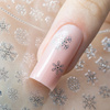 Adhesivos finos para uñas, autoadhesivos, con motivos navideños, MollyNails F282, plateados