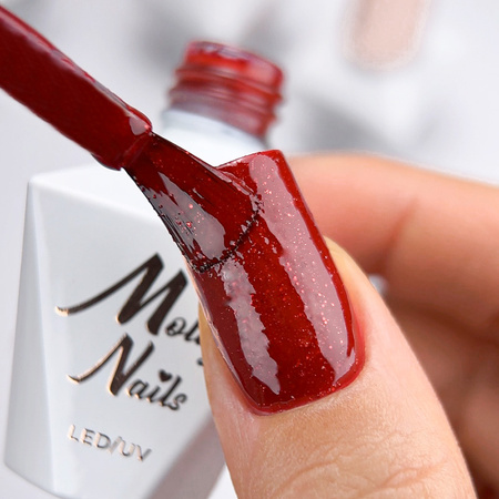 LED/UV-Gel-Nagellack „La Vie en Rouge“ Nr. 322 „Deep Obsession“ von MollyNails, HEMA/Di-HEMA-frei, 8 g + Glitzer-Musterkarte GRATIS