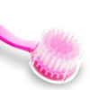 Round manicure and dust brush with pink handle