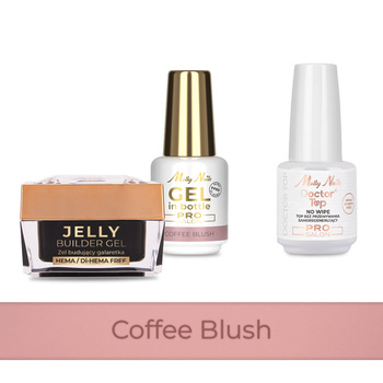 MollyNails PRO MATCH SYSTEM 2+1 Coffee Blush: 2 geles de construcción + Doctor Top 15 g